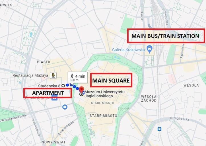 Apartments Studencka Street, Next To Planty Park Красков Екстериор снимка